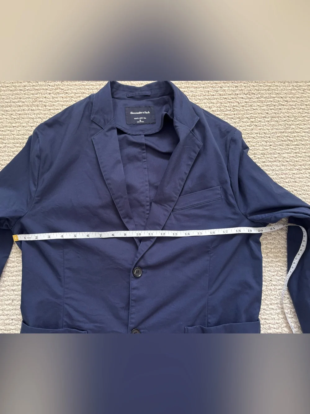 Abercrombie & Fitch Men’s Navy Blue 2 Button Blazer Sport Coat Size S 1320482